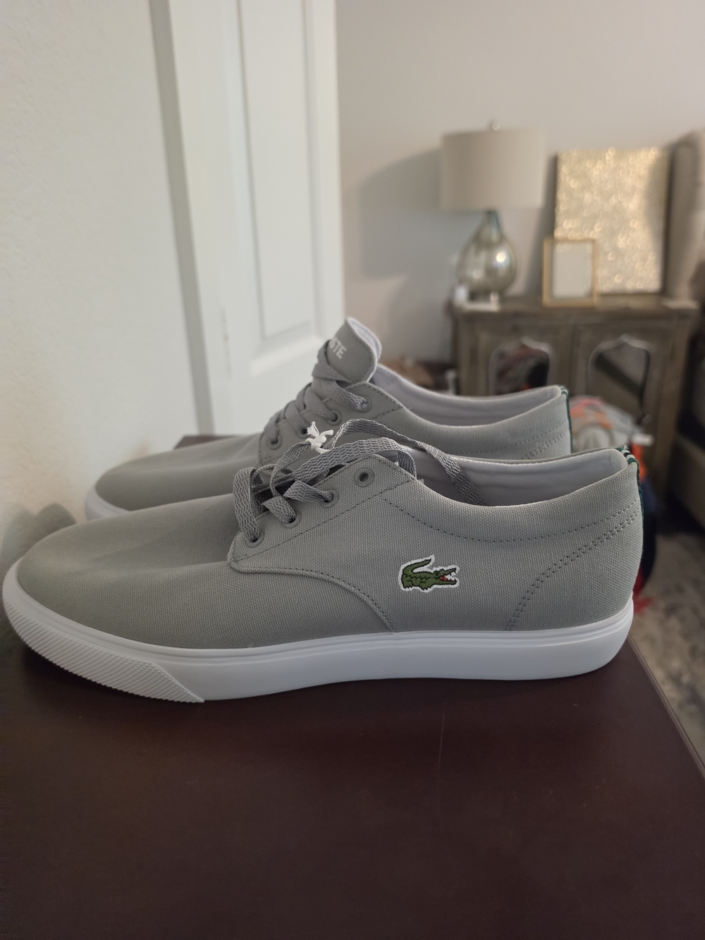 Lacoste Men's Low Top Grey/White Sneakers NWT